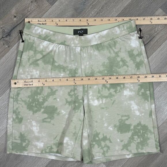 FLX Tie Dye Knit Leisure Shorts Sage Mint Green Medium - Picture 10 of 11